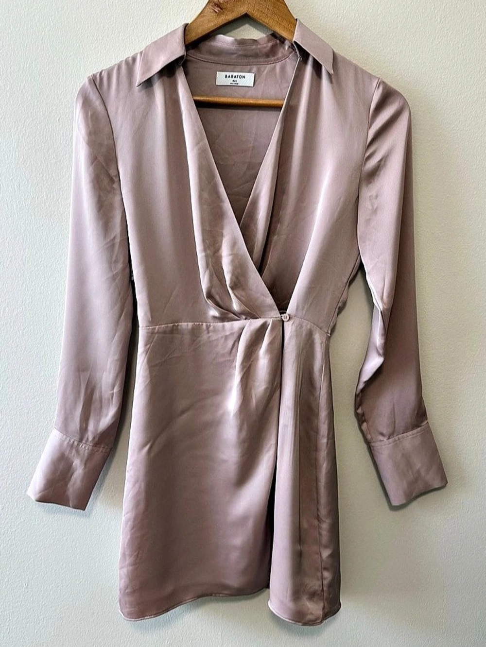 Babaton Larchmont Satin Dress Mini Dress Pink XXS